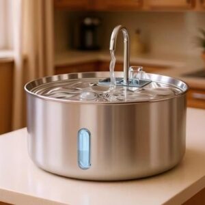 Dome-Shaped Smart Pet Water Fountain: Plug-in Circulating System for Fresh, Filtered Water - LJ-304-070L-007-03