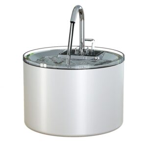 Dome-Shaped Smart Pet Water Fountain: Plug-in Circulating System for Fresh, Filtered Water - LJ-CER-022L-200-W