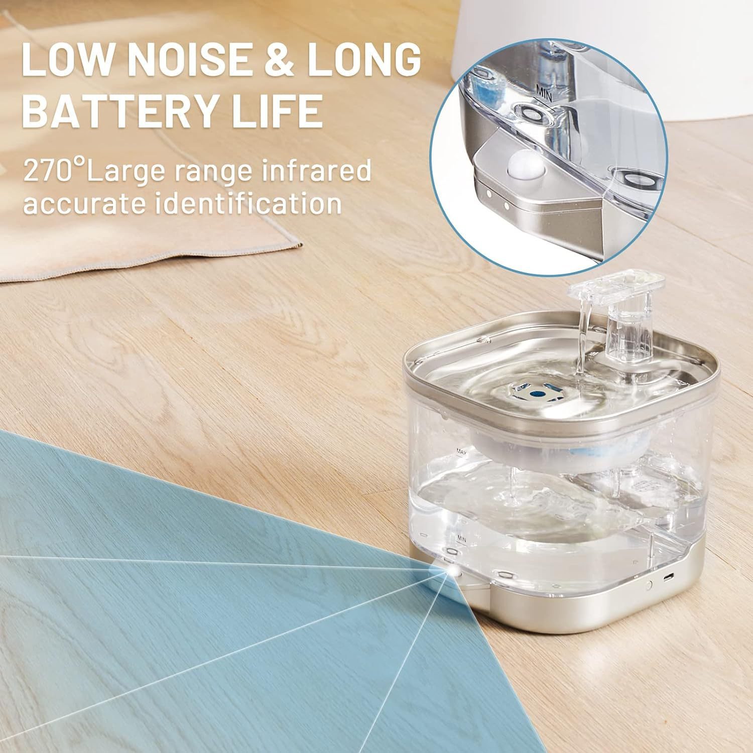 Low-profile wide-mouth pet smart water dispenser - Image 4