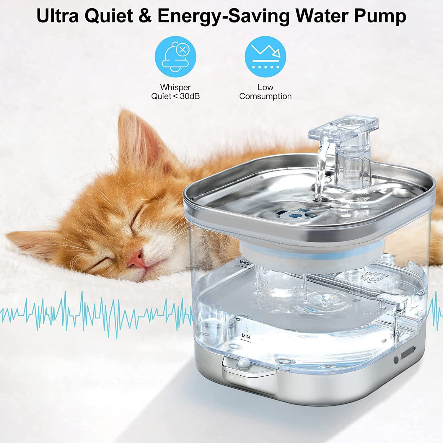 Low-profile wide-mouth pet smart water dispenser - Image 3