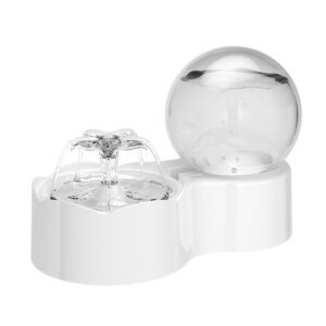 Gravity flower-shaped fountain spherical visible water storage, pet water dispenser