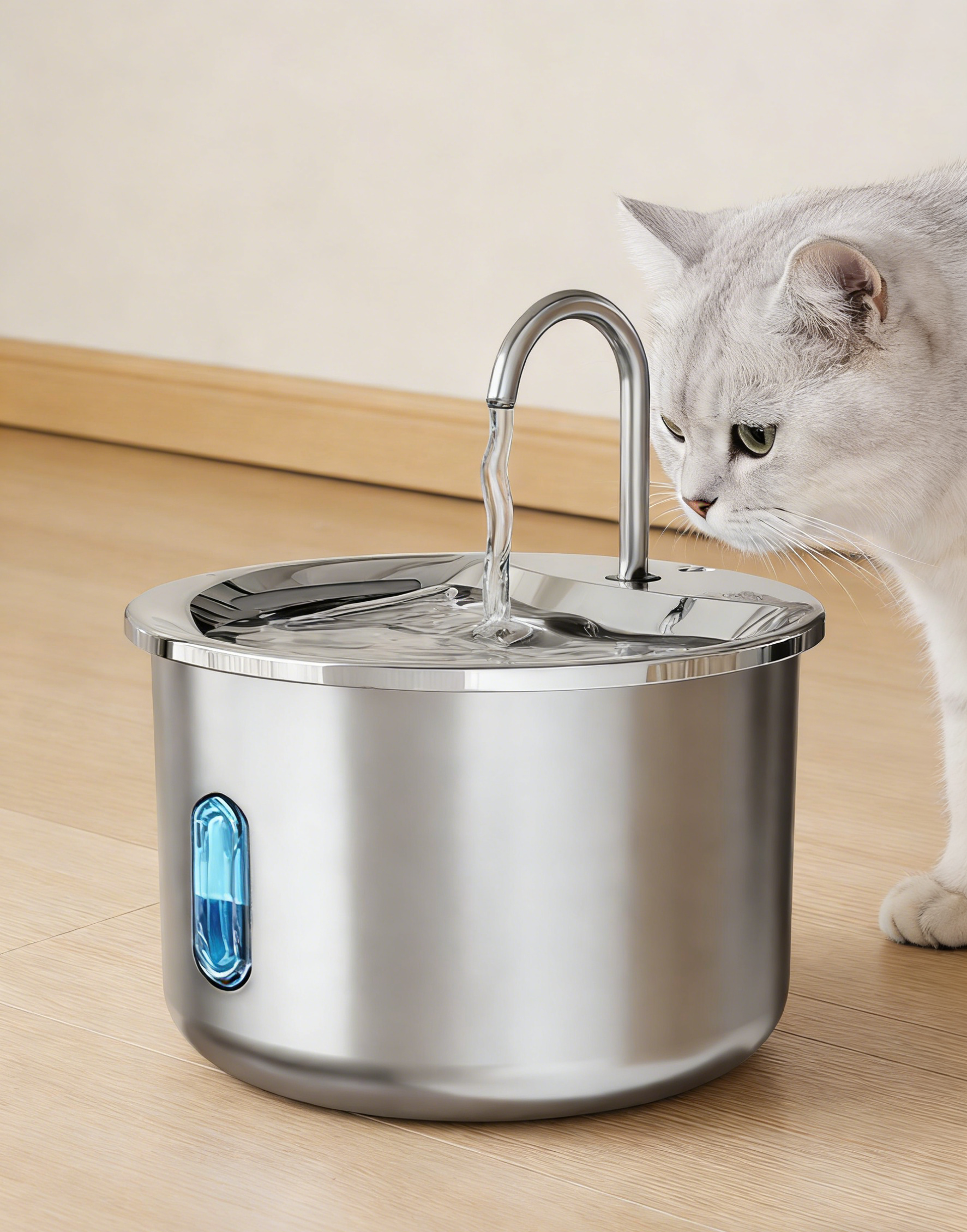 One piece of data: 80% of pets fall ill due to insufficient water intake! 304 stainless steel intelligent water machine guard pet health