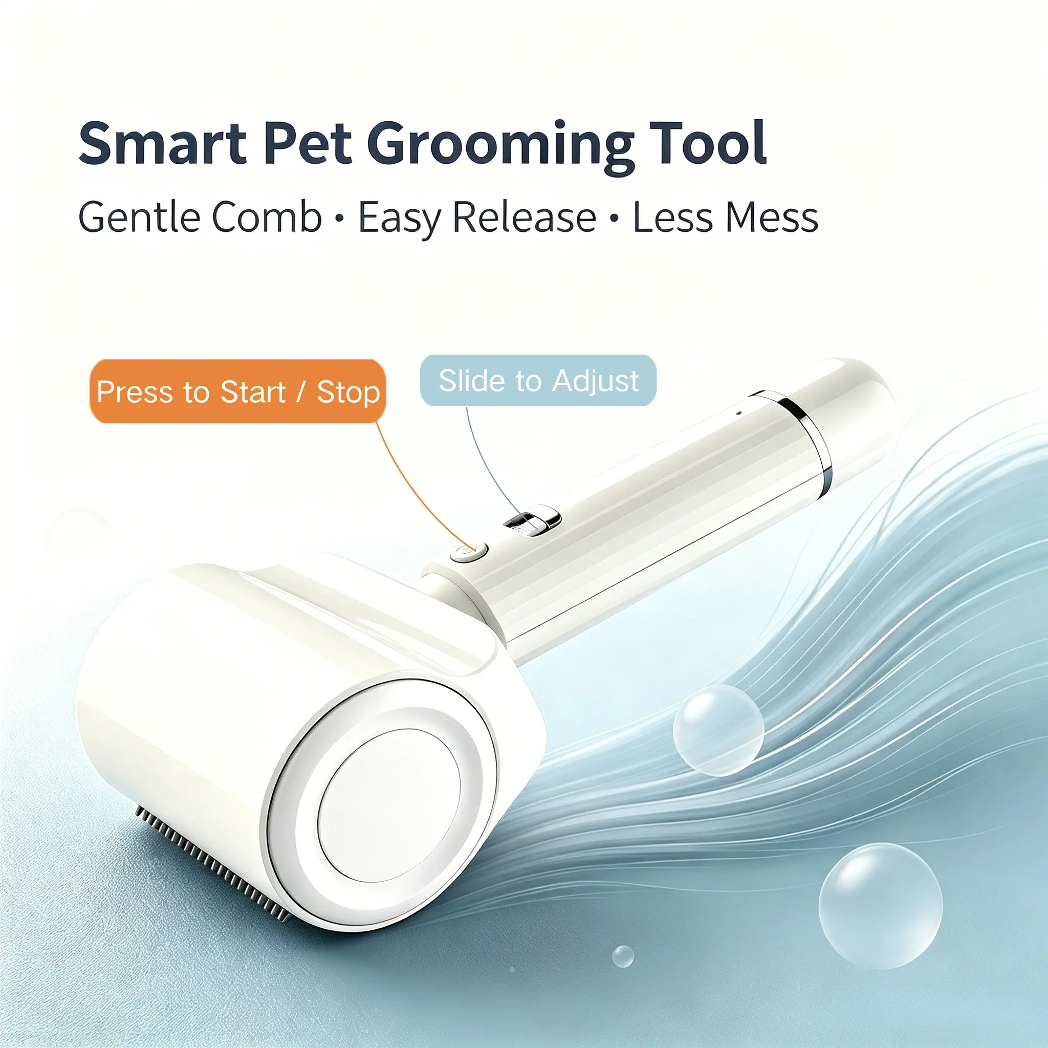 Self-Cleaning Cat Brush for Shedding | Electric Pet Grooming Brush with Mess-Free Hair Collection - Image 3