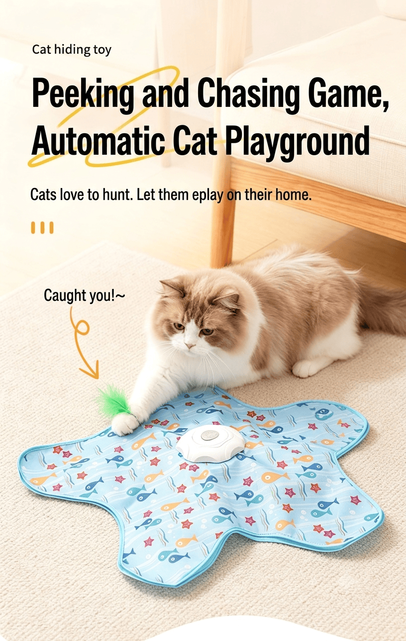 Automatic Hide and Seek Cat Toy | Interactive Feather Toy OEM Wholesale - Image 3
