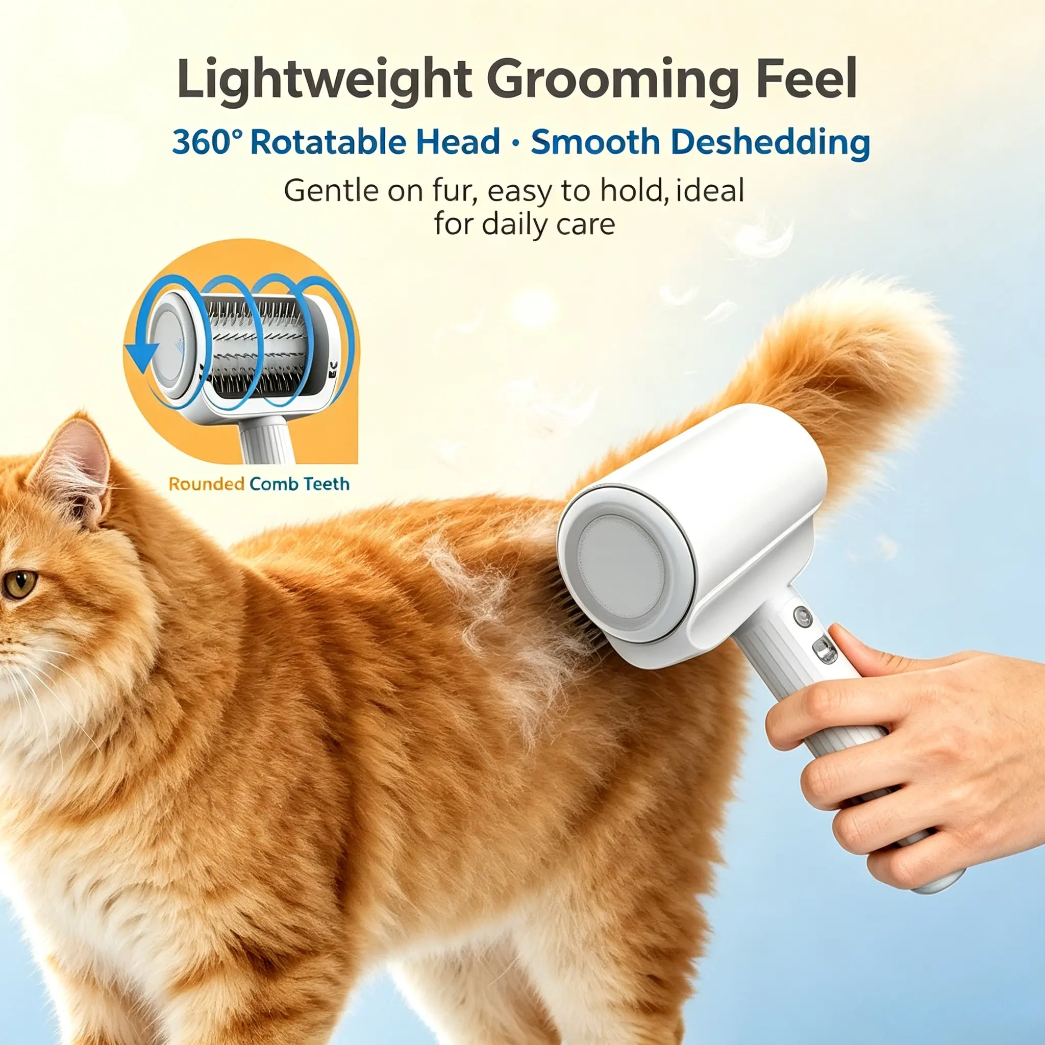 Self-Cleaning Cat Brush for Shedding | Electric Pet Grooming Brush with Mess-Free Hair Collection - Image 4