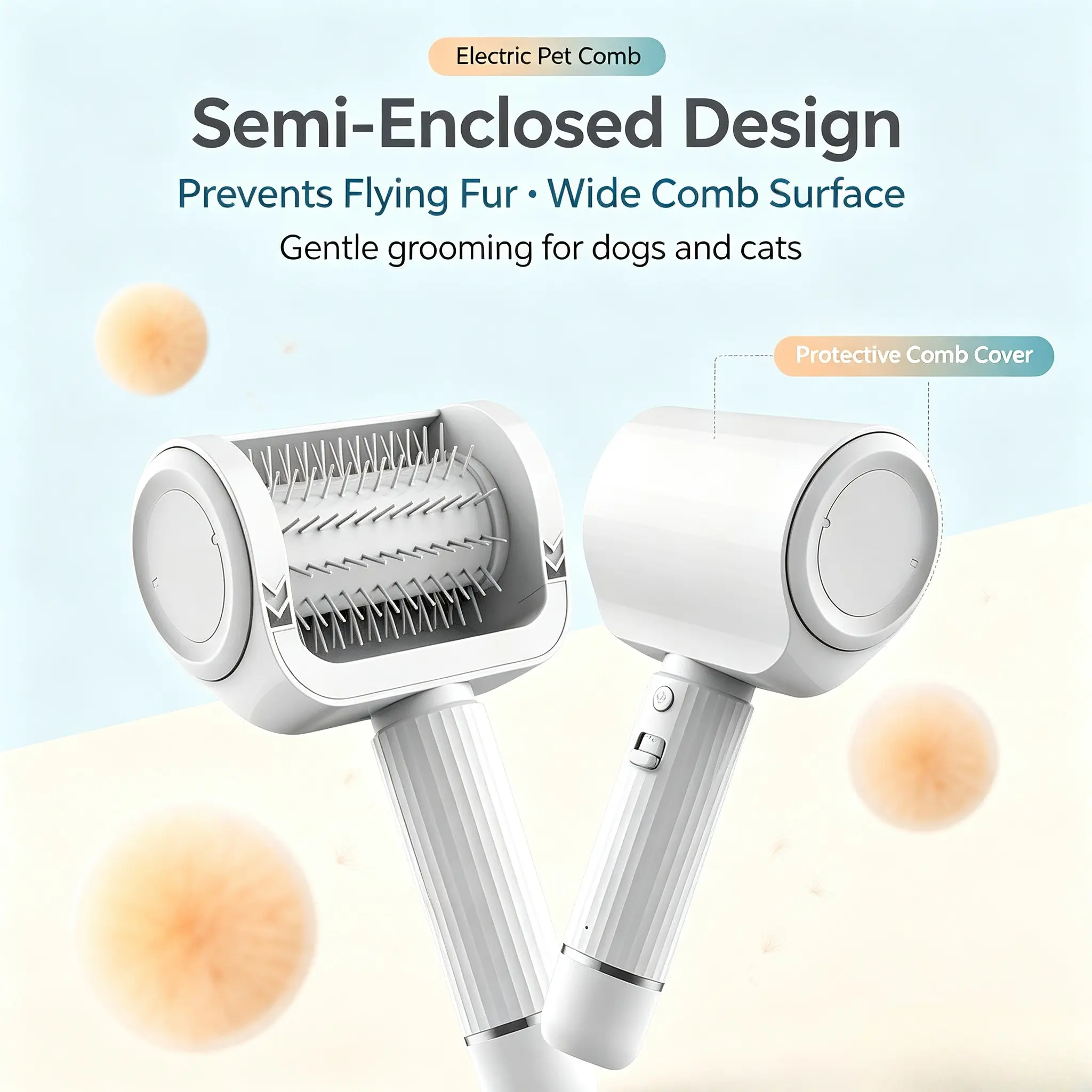 Self-Cleaning Cat Brush for Shedding | Electric Pet Grooming Brush with Mess-Free Hair Collection - Image 5