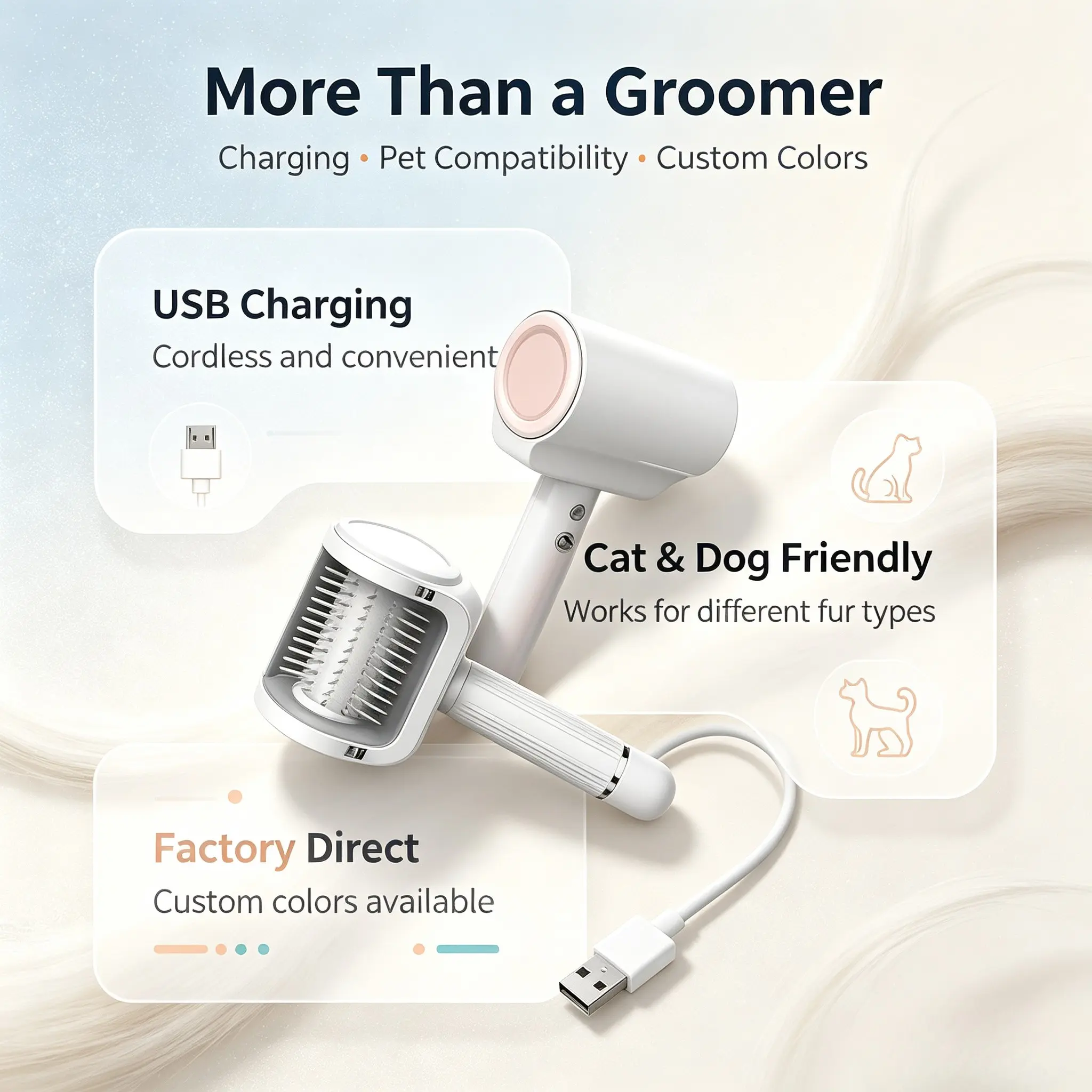Self-Cleaning Cat Brush for Shedding | Electric Pet Grooming Brush with Mess-Free Hair Collection - Image 7