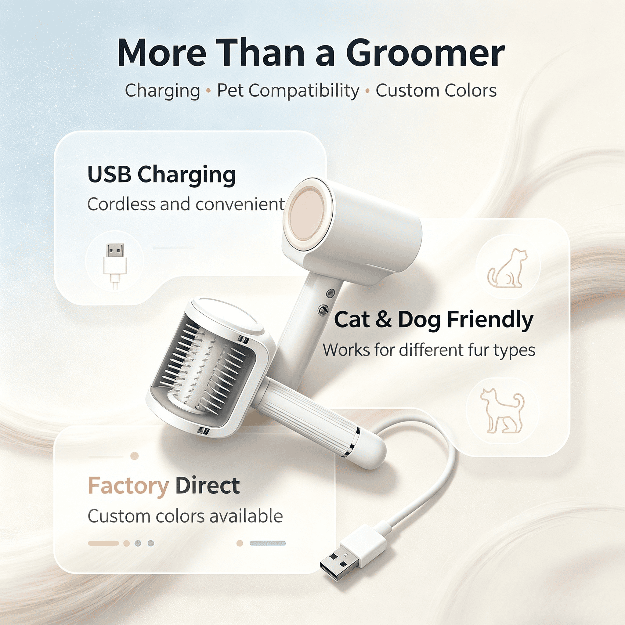 Self-Cleaning Cat Brush for Shedding | Electric Pet Grooming Brush with Mess-Free Hair Collection - Image 7