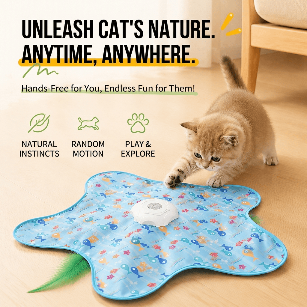 Automatic hide and seek cat toy, indoor cat enrichment interactive toy