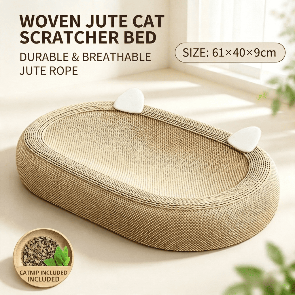 OEM Wholesale Sisal Cat Scratcher Bed with Toy Ball - Image 5