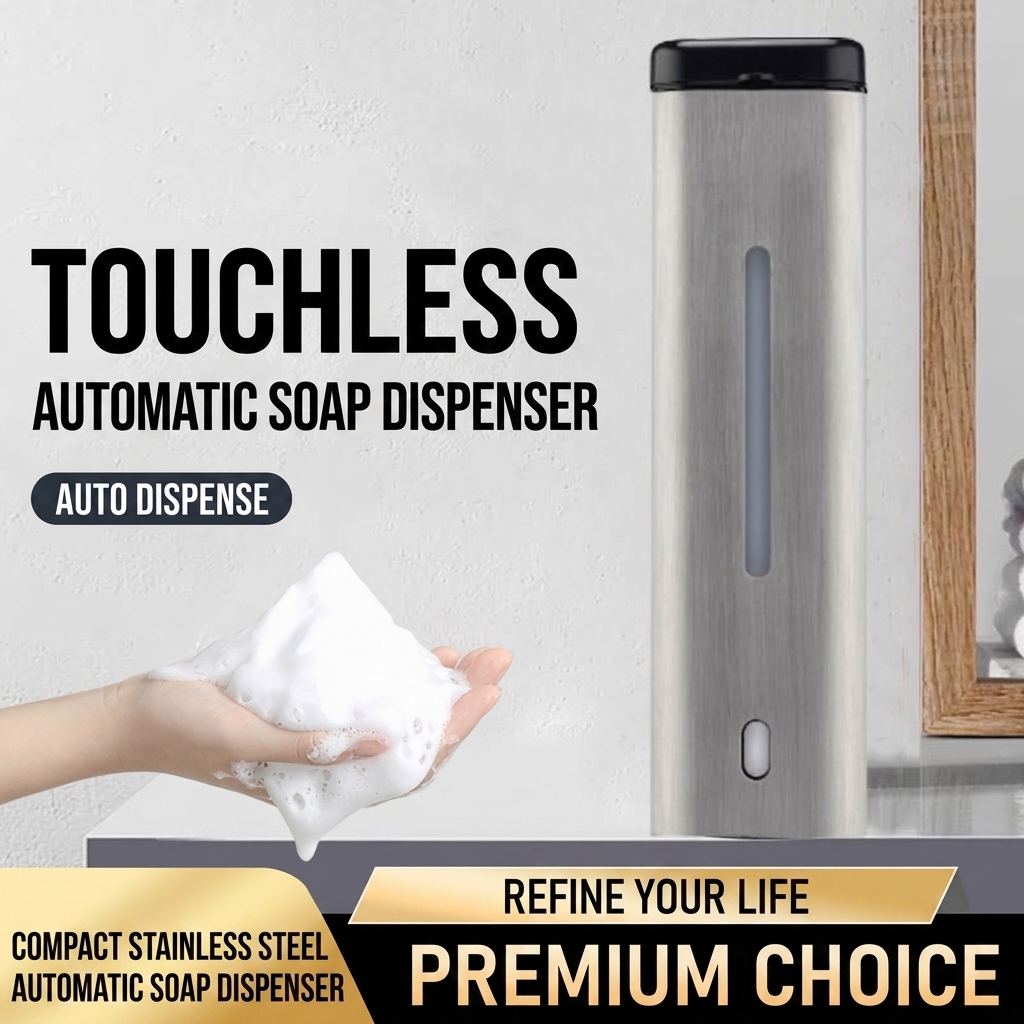 Compact Stainless Steel Automatic Soap Dispenser with Sensor - Image 2