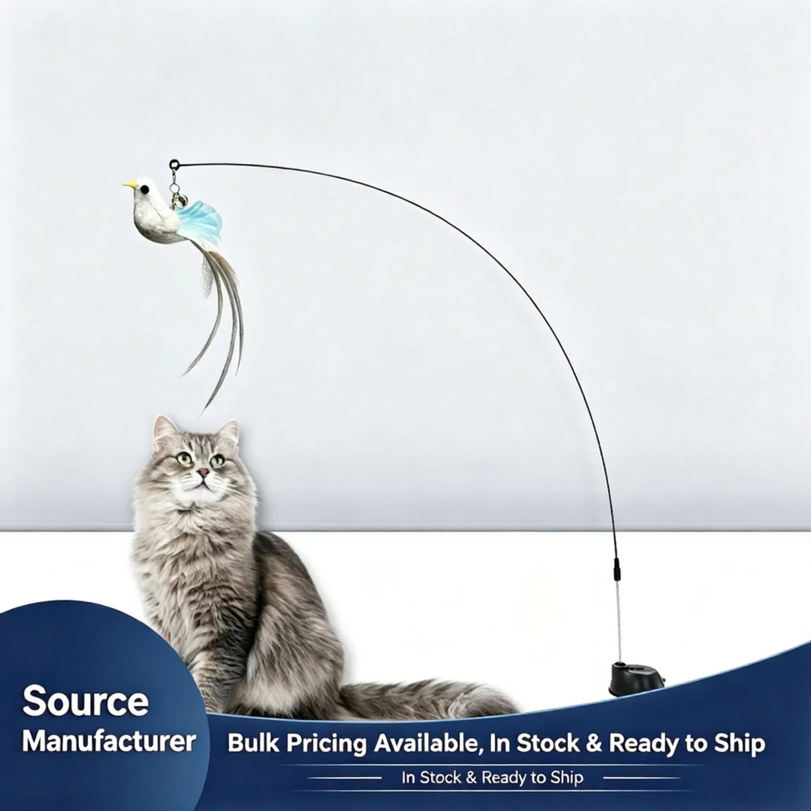 OEM Bird Cat Teaser Toy with Suction Cup