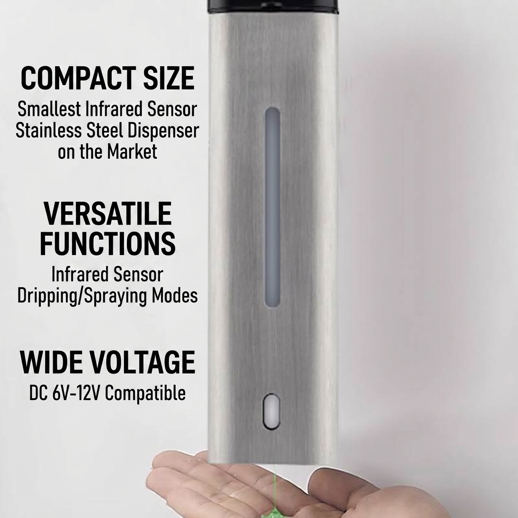 Compact Stainless Steel Automatic Soap Dispenser with Sensor - Image 3