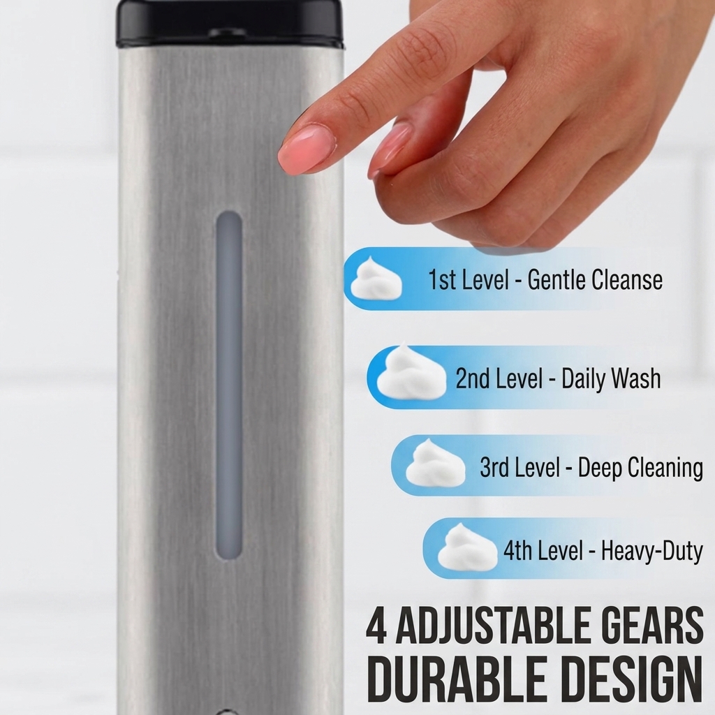 Compact Stainless Steel Automatic Soap Dispenser with Sensor - Image 5